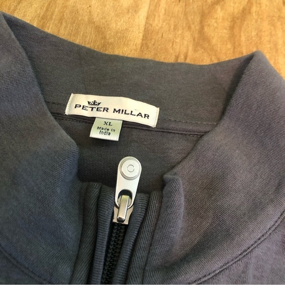 Peter Millar JLL Capital Pullover Mens XL Gray Crown Comfort Interlock 1/4 Zip - Picture 6 of 10
